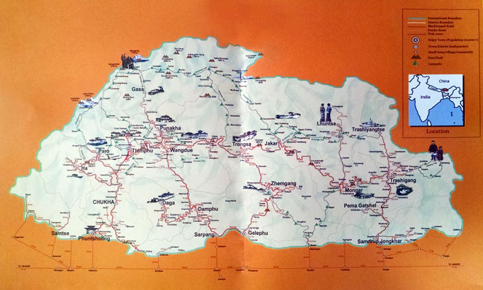 Bhutan Map